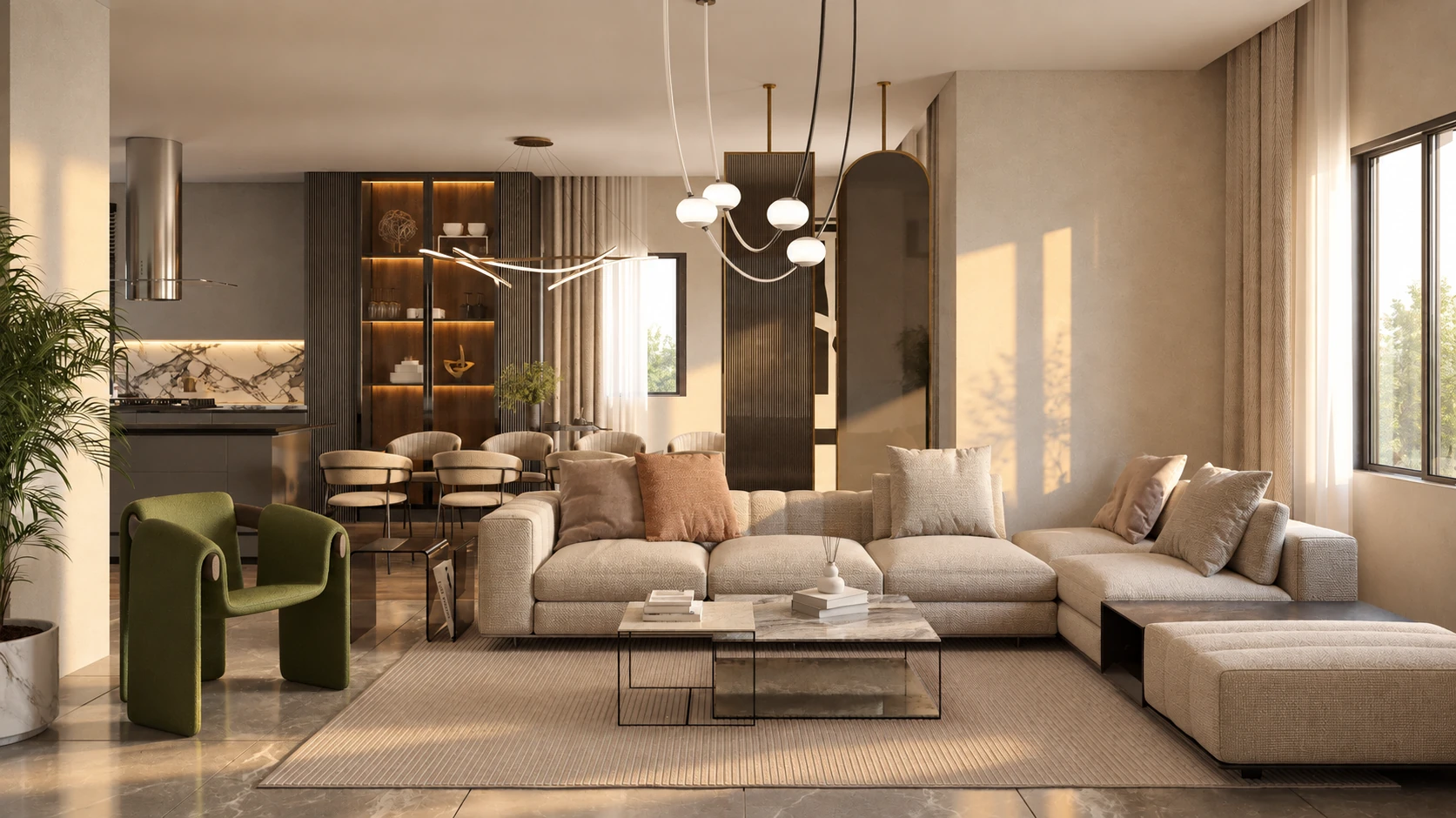 Residential interior — enhanced design visualization
